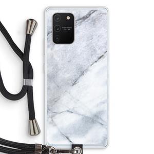 CaseCompany Witte marmer: Samsung Galaxy S10 Lite Transparant Hoesje met koord