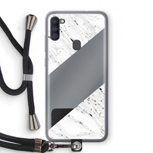 CaseCompany Biggest stripe: Samsung Galaxy A11 Transparant Hoesje met koord