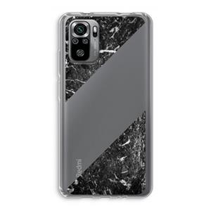 CaseCompany Zwart marmer: Xiaomi Redmi Note 10S Transparant Hoesje