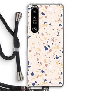 CaseCompany Terrazzo N°23: Sony Xperia 1 III Transparant Hoesje met koord