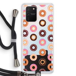 CaseCompany Donuts: Samsung Galaxy S10 Lite Transparant Hoesje met koord