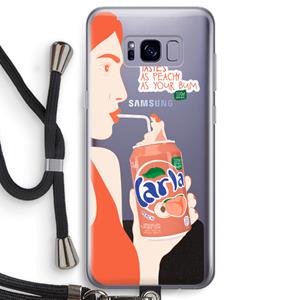 CaseCompany Peach please!: Samsung Galaxy S8 Transparant Hoesje met koord
