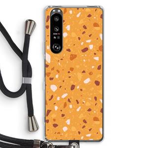 CaseCompany Terrazzo N°24: Sony Xperia 1 III Transparant Hoesje met koord