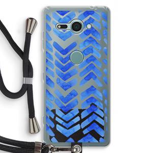 CaseCompany Blauwe pijlen: Sony Xperia XZ2 Compact Transparant Hoesje met koord