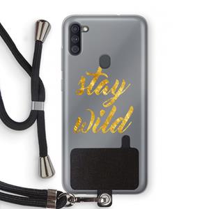 CaseCompany Stay wild: Samsung Galaxy A11 Transparant Hoesje met koord