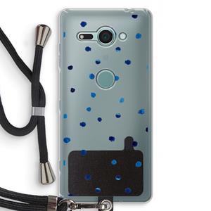 CaseCompany Blauwe stippen: Sony Xperia XZ2 Compact Transparant Hoesje met koord