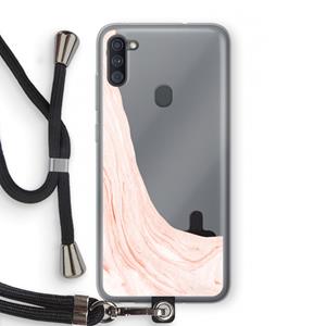 CaseCompany Peach bath: Samsung Galaxy A11 Transparant Hoesje met koord