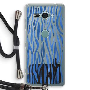 CaseCompany Blauwe nerven: Sony Xperia XZ2 Compact Transparant Hoesje met koord