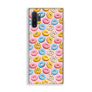 CaseCompany Pink donuts: Samsung Galaxy Note 10 Plus Transparant Hoesje