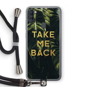 CaseCompany Take me back: Samsung Galaxy A11 Transparant Hoesje met koord