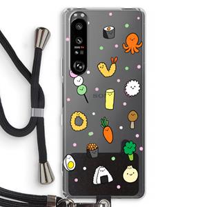 CaseCompany Happy bento friends: Sony Xperia 1 III Transparant Hoesje met koord