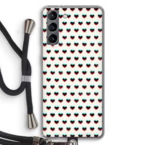 CaseCompany Hartjes: Samsung Galaxy S21 Transparant Hoesje met koord