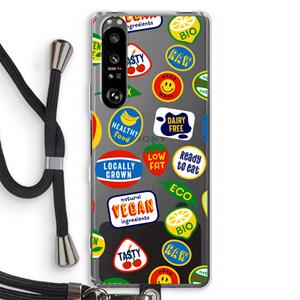 CaseCompany Fruitsticker: Sony Xperia 1 III Transparant Hoesje met koord