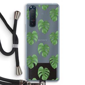 CaseCompany Monstera leaves: Sony Xperia 5 II Transparant Hoesje met koord