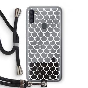 CaseCompany Dakpannetjes: Samsung Galaxy A11 Transparant Hoesje met koord