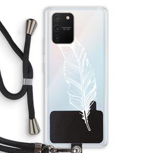 CaseCompany Pluim: Samsung Galaxy S10 Lite Transparant Hoesje met koord