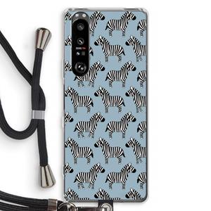 CaseCompany Zebra: Sony Xperia 1 III Transparant Hoesje met koord