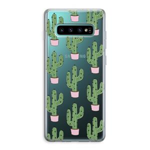 CaseCompany Cactus Lover: Samsung Galaxy S10 Plus Transparant Hoesje