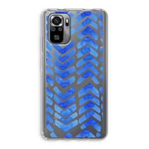 CaseCompany Blauwe pijlen: Xiaomi Redmi Note 10S Transparant Hoesje