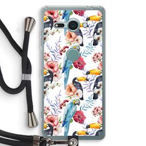 CaseCompany Bloemen tukan: Sony Xperia XZ2 Compact Transparant Hoesje met koord