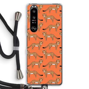 CaseCompany Cheetah: Sony Xperia 1 III Transparant Hoesje met koord
