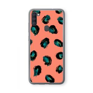 CaseCompany Pink Cheetah: Samsung Galaxy A11 Transparant Hoesje