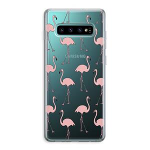 CaseCompany Anything Flamingoes: Samsung Galaxy S10 Plus Transparant Hoesje