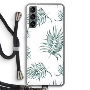 CaseCompany Simple leaves: Samsung Galaxy S21 Transparant Hoesje met koord