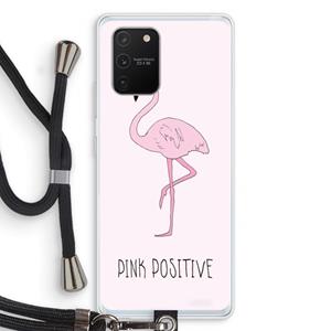 CaseCompany Pink positive: Samsung Galaxy S10 Lite Transparant Hoesje met koord