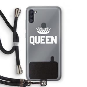 CaseCompany Queen zwart: Samsung Galaxy A11 Transparant Hoesje met koord