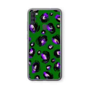CaseCompany Green Cheetah: Samsung Galaxy A11 Transparant Hoesje
