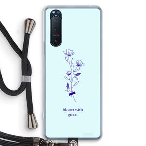 CaseCompany Bloom with grace: Sony Xperia 5 II Transparant Hoesje met koord