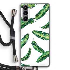 CaseCompany Lange bladeren: Samsung Galaxy S21 Transparant Hoesje met koord