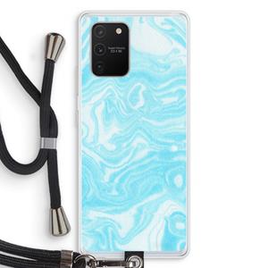 CaseCompany Waterverf blauw: Samsung Galaxy S10 Lite Transparant Hoesje met koord