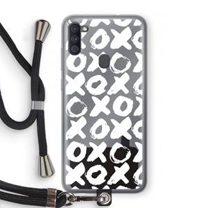 CaseCompany XOXO: Samsung Galaxy A11 Transparant Hoesje met koord