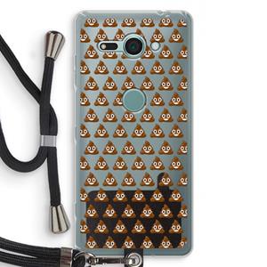 CaseCompany Poop emoji: Sony Xperia XZ2 Compact Transparant Hoesje met koord