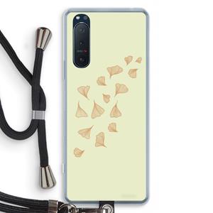 CaseCompany Falling Leaves: Sony Xperia 5 II Transparant Hoesje met koord
