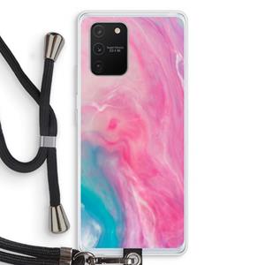 CaseCompany Roze explosie: Samsung Galaxy S10 Lite Transparant Hoesje met koord