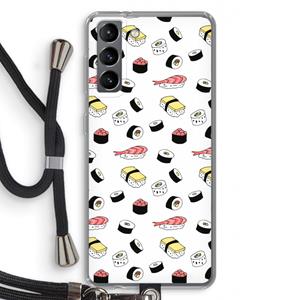 CaseCompany Sushi time: Samsung Galaxy S21 Transparant Hoesje met koord