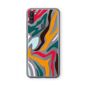 CaseCompany Colored Zebra: Samsung Galaxy A11 Transparant Hoesje