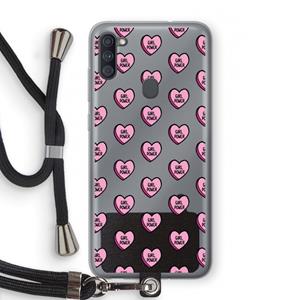 CaseCompany GIRL POWER: Samsung Galaxy A11 Transparant Hoesje met koord
