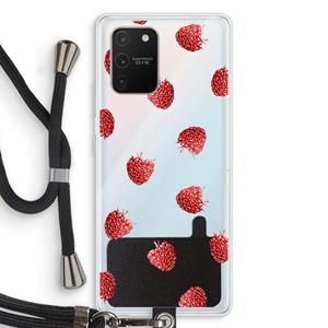 CaseCompany Framboosjes: Samsung Galaxy S10 Lite Transparant Hoesje met koord