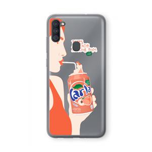 CaseCompany Peach please!: Samsung Galaxy A11 Transparant Hoesje