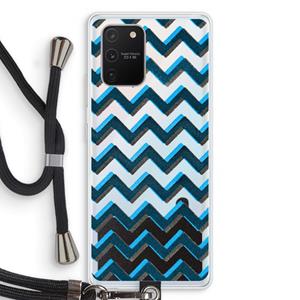 CaseCompany Onderbroken lijn: Samsung Galaxy S10 Lite Transparant Hoesje met koord