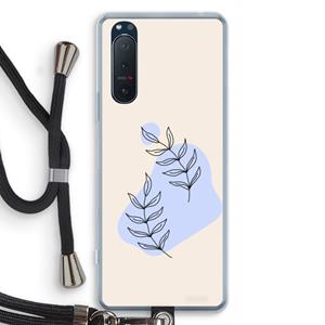 CaseCompany Leaf me if you can: Sony Xperia 5 II Transparant Hoesje met koord