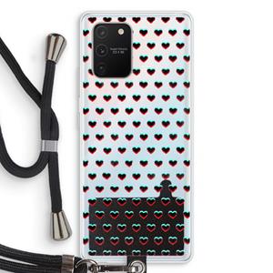 CaseCompany Hartjes: Samsung Galaxy S10 Lite Transparant Hoesje met koord