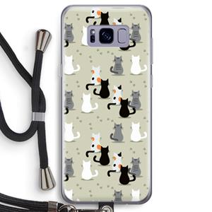 CaseCompany Katten: Samsung Galaxy S8 Transparant Hoesje met koord