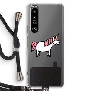 CaseCompany Eenhoorn: Sony Xperia 1 III Transparant Hoesje met koord