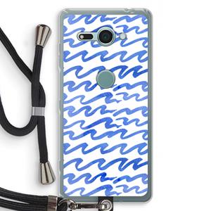 CaseCompany Blauwe golven: Sony Xperia XZ2 Compact Transparant Hoesje met koord