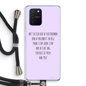 CaseCompany Zelfvertrouwen: Samsung Galaxy Note 10 Lite Transparant Hoesje met koord